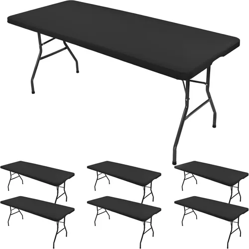 fani 6 piezas de tela elástica para tapas de mesa, fundas de elastano de 6 pies, lavables, elásticos, universales, rectangulares, protectores para