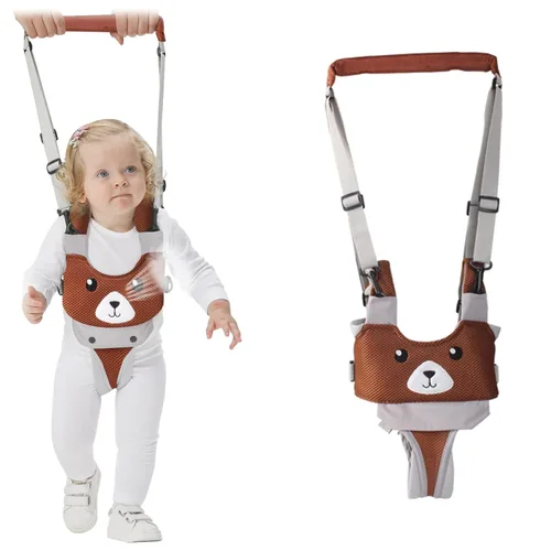 Miniatura 14 de IULONEE Andador de bebé, arnés de mano para niños pequeños, cinturón protector, para actividades infantiles, ajustable, de pie, ayudante de Gris