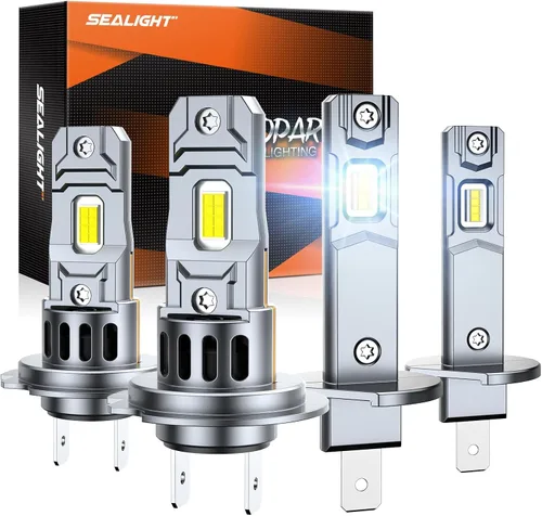 Miniatura 24 de SEALIGHT Bombillas antiniebla H1, 70,000 lm súper brillo 1:1 tamaño mini, luces antiniebla blancas frías de 6500 K, 3 minutos de iluminación