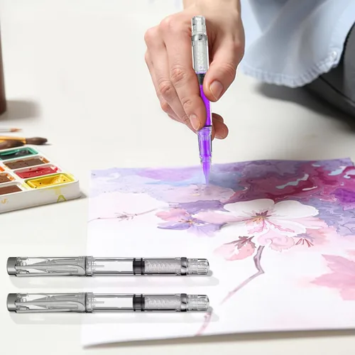 Miniatura 9 de NUOBESTY Juego de 5 pinceles de agua – Plumas recargables para acuarela, caligrafía, pintura, dibujo, álbum de recortes y bocetos