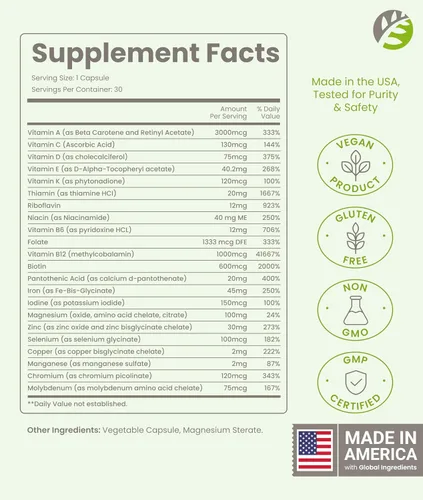 Miniatura 5 de BariSlim Cápsula multivitamínica bariátrica avanzada una vez al día, 45 mg de hierro, vitamina bariátrica para cirugía post bariátrica, incluyendo