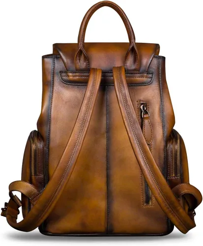Miniatura 3 de Mochila de cuero para mujer Vintage hecho a mano casual mochila