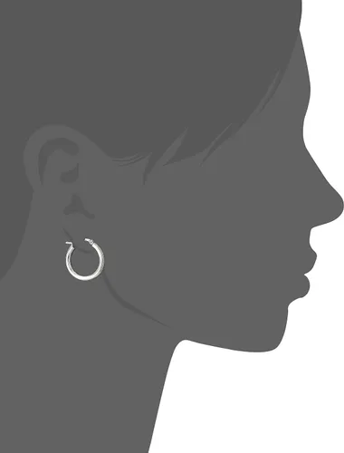 Miniatura 2 de Tienda Collection Sterling Silver 3mm Round Tube Hoop Earrings