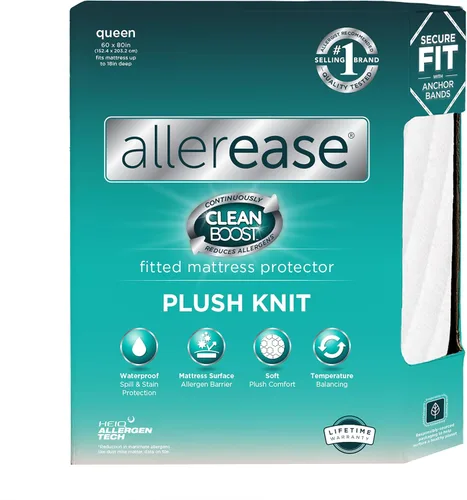Miniatura 9 de AllerEase CleanBoost - Protector de colchón de punto de felpa, impermeable, barrera de partículas, equilibrio de temperatura, felpa suave, cómodo