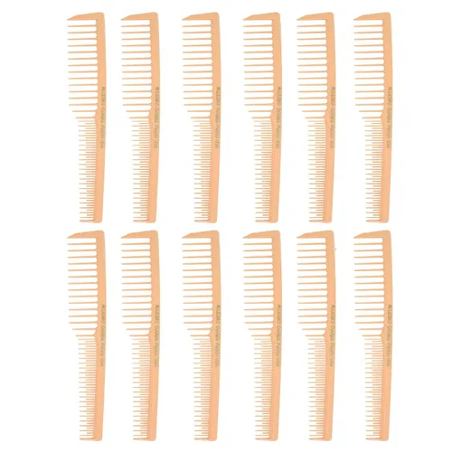 Allegro Combs 6000 peines de pelo con dientes anchos y ventilados, para peluquero y estilista, pelo rizado, mezcla fresca, 12 unidades (durazno