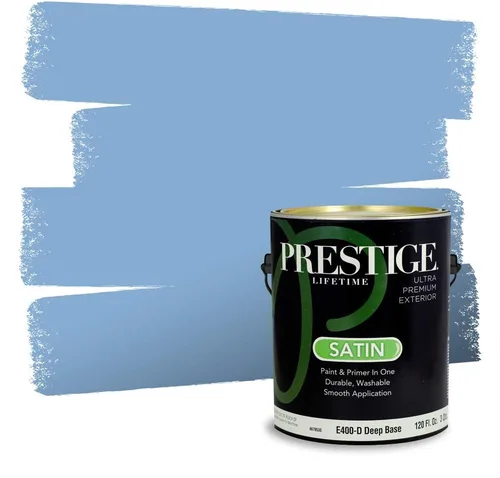 Miniatura 1481 de Pintura Exterior + imprimación PRESTIGE, todo-en-uno, 1 galón, acabado mate, color comparable al Valspar* Royal Gray* VS151-Gris real