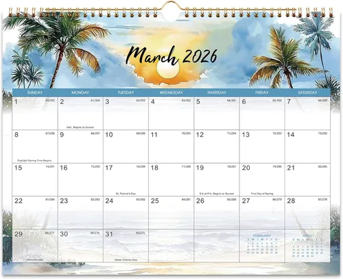 Miniatura 10 de Calendario 2026-2027 – Calendario de pared 2026-2027, de julio de 2026 a diciembre de 2027, 11 x 8.5 pulgadas, con papel grueso, fechas julianas