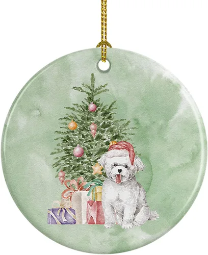 Miniatura 32 de Caroline's Treasures Bulldog, Bulldog inglés #2 y árbol de cerámica adorno colgante para árbol de Navidad, decoración colgante para el hogar