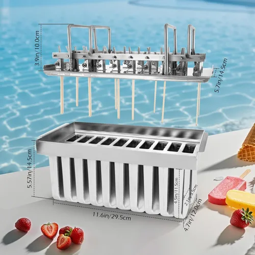 Miniatura 5 de Dyna-Living Moldes comerciales para paletas, 20 piezas de cabezales redondos sin ranura, moldes de paletas de acero inoxidable, molde de paletas