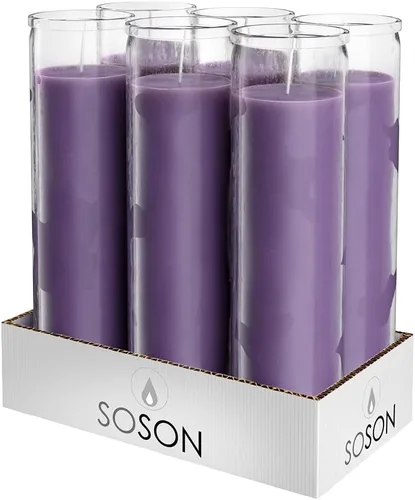 Miniatura 7 de Simply Soson - Velas de pilar blancas de 2x8 pulgadas de 7 días en vidrio, juego de 3, hasta 90 horas de tiempo de quemado, sin fragancia, velas