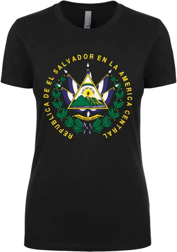 Cybertela Camiseta para mujer con escudo de armas de El Salvador