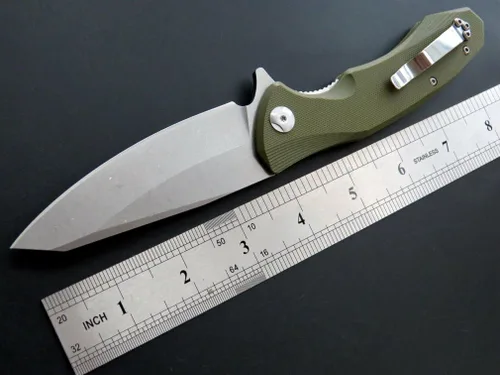 Miniatura 2 de Eafengrow Navajas de bolsillo D2 y mango G10, supervivencia al aire libre y cuchillo de transporte diario con clip (EF228-camuflaje)