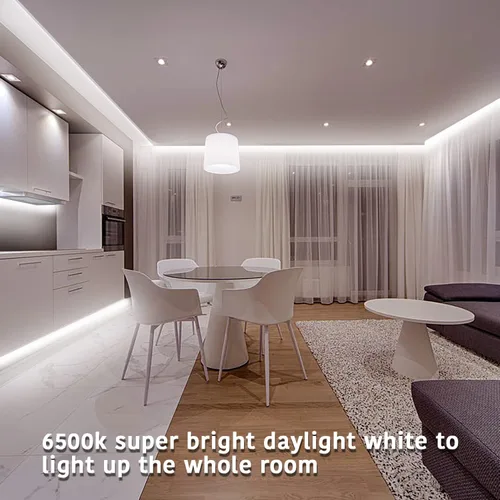 Miniatura 5 de dalattin Tira de luces LED blancas, tira de luz LED regulable de 40 pies, 6500 K, luz blanca brillante de 24 V, 720 LED 2835 cinta de luces