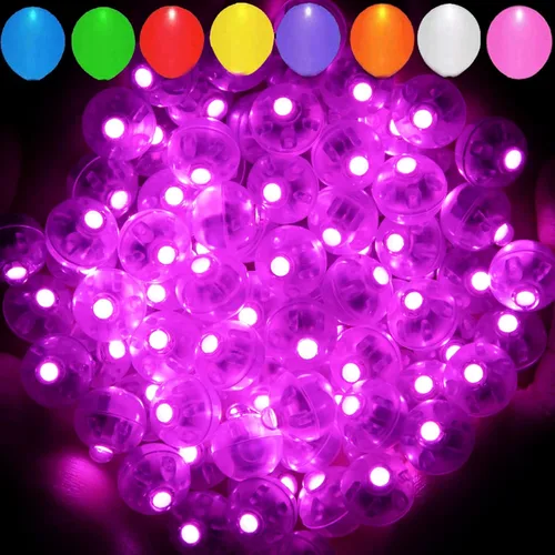 Miniatura 8 de Aogist 100 luces de globo Mutilcolor, luz de bola pequeña impermeable de largo tiempo de espera, lámpara LED redonda para linterna de papel, fiesta