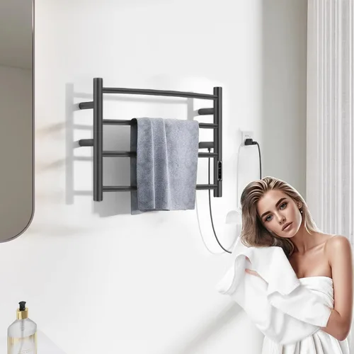 Miniatura 2 de Toalleros térmicos para baño, calentadores eléctricos de toallas para montar en la pared con temporizador y control de temperatura, calentador