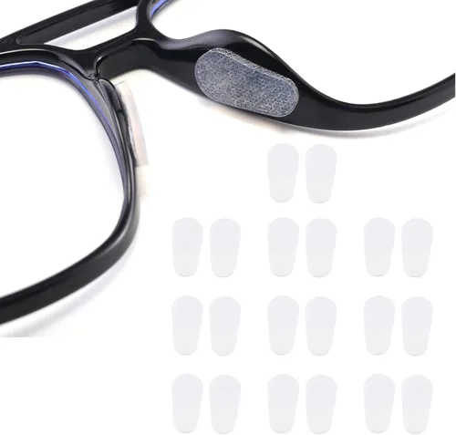 Almohadillas adhesivas para la nariz, 10 pares de almohadillas de silicona antideslizantes para lentes de sol, transparentes, 0.039 pulgadas