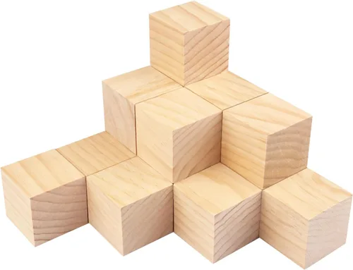 Paquete de 16 bloques de madera para manualidades, cubos de madera de pino de 2.36 pulgadas, cubos de madera de 2.4 x 2.4 x 2.4 in para pintura,
