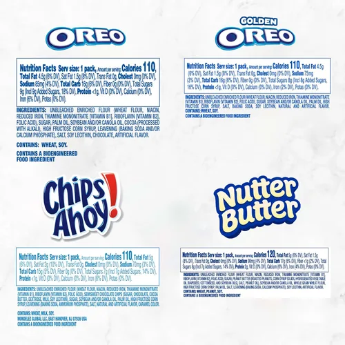 Miniatura 2 de Oreo Oreo Original, Oreo Golden, Chips Ahoy! & Nutter Butter Cookie Snacks Pack de variedades, 56 paquetes de refrigerios (2 cookies por paquete)