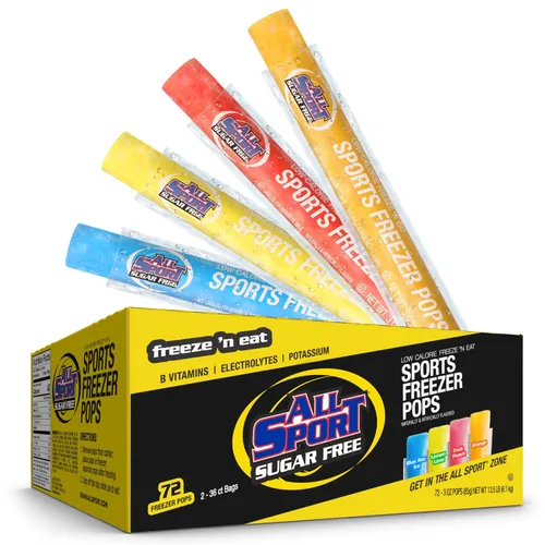 All Sport Body Quencher - Paquete variado de barras congeladoras (sin azúcar), tamaño gigante de 3 onzas, 72 paletas de hielo refrescantes con