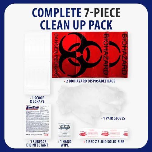 Miniatura 6 de MFASCO Kit de limpieza para vómitos y líquidos corporales – Kits de derrames de sangre, kit de derrames de líquidos corporales – Solución