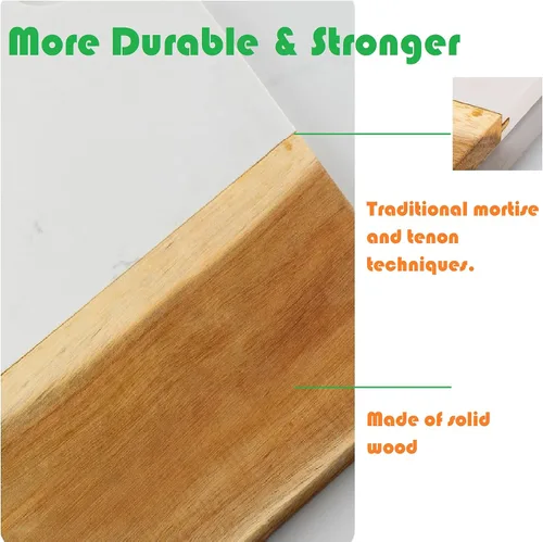 Miniatura 7 de Resafy Tabla de cortar de madera de acacia, tabla de cortar con bloque de carnicero, para tallar queso, para servir, adecuada para cocina