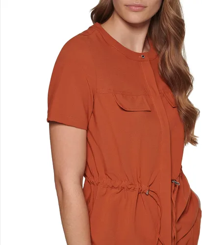 Miniatura 2 de Calvin Klein Missy - Camisa de manga corta con cintura fruncida para mujer
