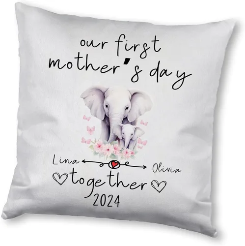 Miniatura 6 de Mother's Day Elephant, Personalised Pillow Case Decor for Home, Present for Mom, Grandmother, for Her