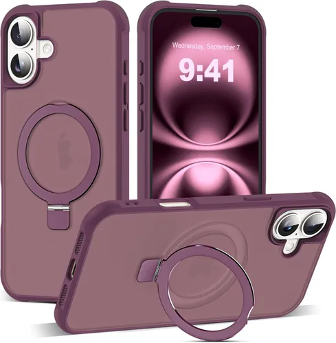 Miniatura 125 de SKYLMW – Funda compatible con iPhone 12 Pro Max y iPhone 13 Pro Max con soporte magnético invisible tipo anillo, fundas translúcidas para teléfonos