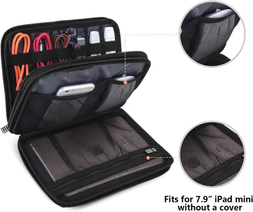 Miniatura 3 de Organizador de equipaje con doble capa para viajes BUBM, para llevar dispositivos y accesorios electrónicos., Azul, 2 capas M