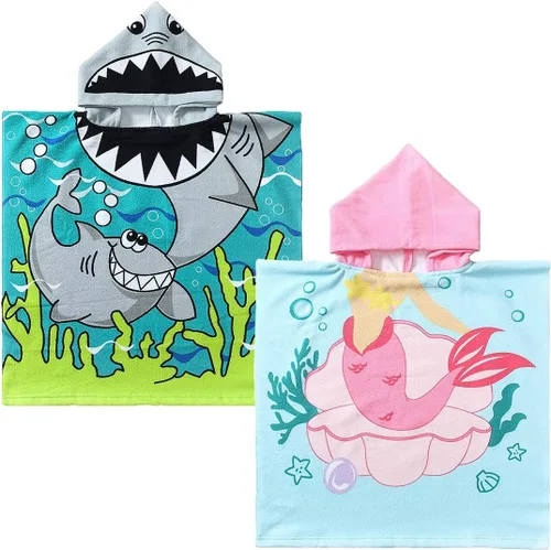 Miniatura 28 de NovForth Toalla de Playa para Niños y Niñas, Envoltorio de Toalla de Baño con Capucha de Cocodrilo, Toalla de Piscina para Niños Pequeños con Capucha