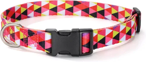 Miniatura 13 de Mile High Life Collar de nailon para cachorros con bonitos patrones, ligero, collar para niña y niño para perros pequeños, medianos y grandes