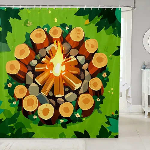 Miniatura 32 de Erosebridal American Flag Shower Curtain 72" Wx72 L Army Green Camo Waterproof Bathroom Curtains Bear Claw Hunting Theme Bathroom Shower Curtain