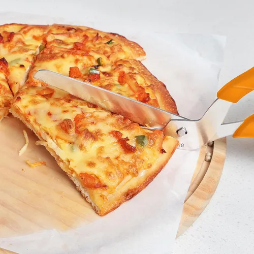 Miniatura 5 de Asdirne Tijeras para pizza, cortador de pizza con hoja afilada de acero inoxidable de grado alimenticio y mango suave, tijeras de cocina