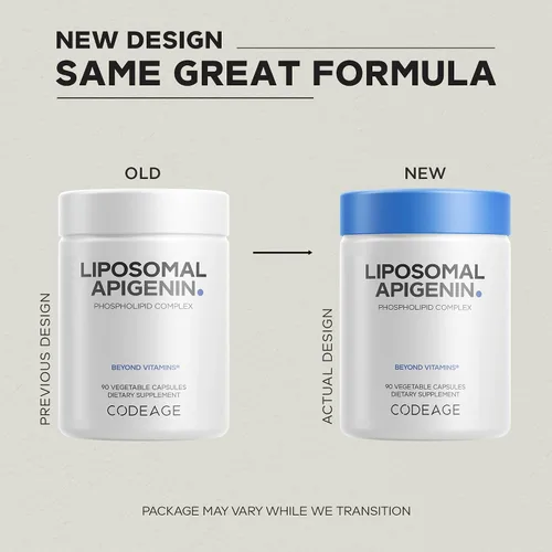 Miniatura 3 de Codeage Suplemento de apigenina liposomal, suministro de 3 meses, extracto diario de manzanilla flavonoide, complejo de fosfolípido liposomal