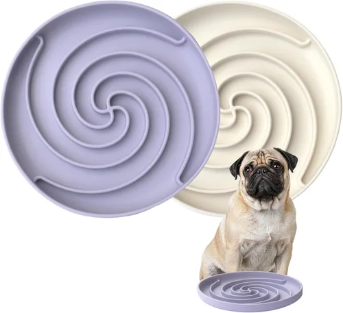 Miniatura 8 de Bifeaw Cuencos de Alimentación Lenta para Perros, Tazón de Rompecabezas para Cachorros de Silicona Apto para Lavavajillas y Microondas con Diseño
