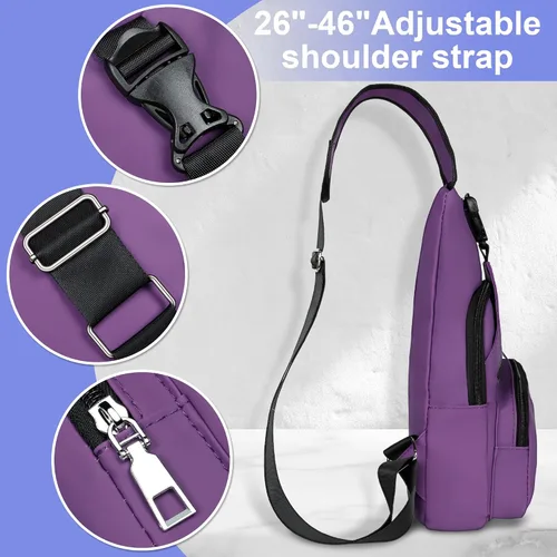 Miniatura 4 de redaica Bolso bandolera para mujeres y hombres, bolsa cruzada para el pecho, mochila con puerto de carga USB para caminar y senderismo