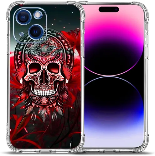 Miniatura 29 de Funda para iPhone 15, colorida mariposa flores protección contra caídas a prueba de golpes TPU cuerpo completo protector resistente a los arañazos