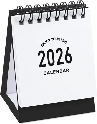 Mini calendario de escritorio 2026-2027, calendario de escritorio pequeño de enero de 2026 a junio de 2027, mini calendario diario, encuadernación