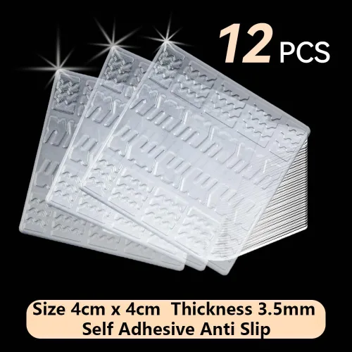 Miniatura 2 de Almohadillas Antideslizantes para Muebles, 12 Piezas Transparentes Sin Deslizamiento Agarraderas para Muebles, Almohadillas Autoadhesivas