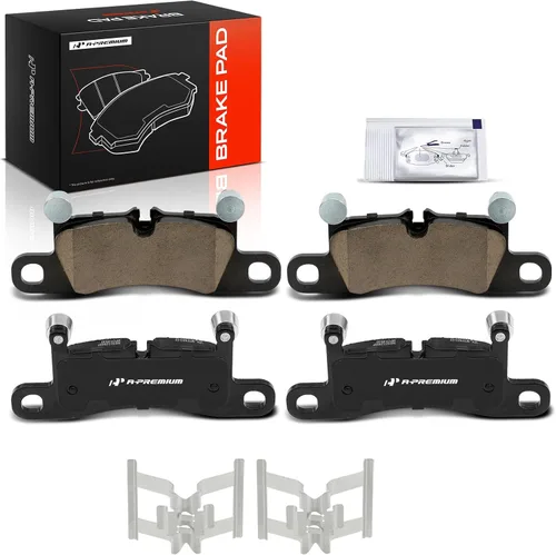 Miniatura 11 de A-Premium Juego de pastillas de freno de disco de cerámica traseras compatibles con los modelos Porsche y Volkswagen, Cayenne 2011-2018, Touareg