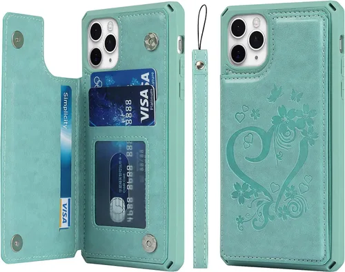 Cavor Funda para iPhone 11 Pro Max con tarjetero, cartera con tarjetero y tarjetero para tarjetas de crédito para iPhone11ProMax, [ranuras para