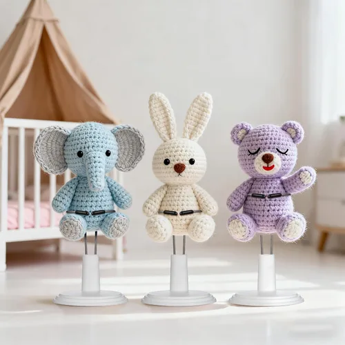 Miniatura 7 de 6 soportes pequeños para muñecas, soporte ajustable para figuras con alambre de cintura expandible, soporte de exhibición de muñeca de acción