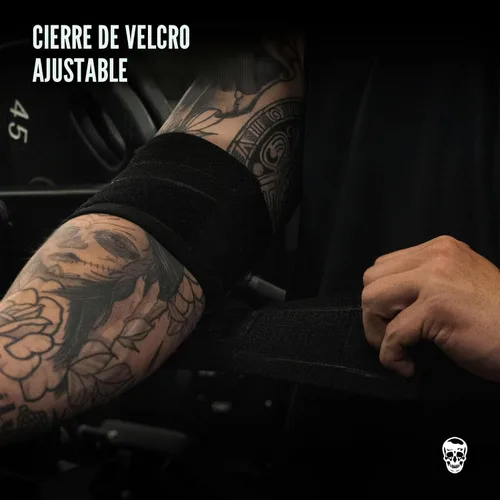 Miniatura 3 de Gymreapers Coderas de levantamiento de pesas (1 par) – Correa de compresión flexible de 40 pulgadas para codo y soporte para articulaciones