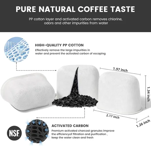 Miniatura 2 de Paquete de 2 filtros Breville de carbón para máquinas de espresso, reemplazos de filtro de agua para máquina de café espresso Breville