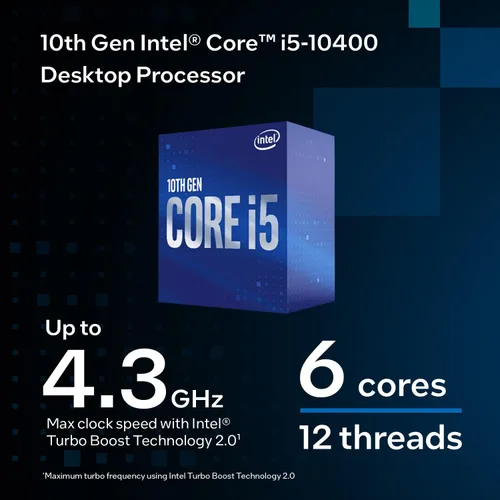 Miniatura 4 de Intel Core i5-10400 Procesador de escritorio 6 núcleos hasta 4.3 GHz LGA1200 (chipset Intel serie 400) 65W, número de modelo: BX8070110400