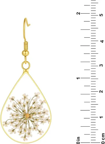 Miniatura 41 de Forget-Me-Not and Queen Anne's Lace Pressed Wildflower Earrings Pressed Flower Earrings Handmade Drop and Dangle Earrings Gift for Woman