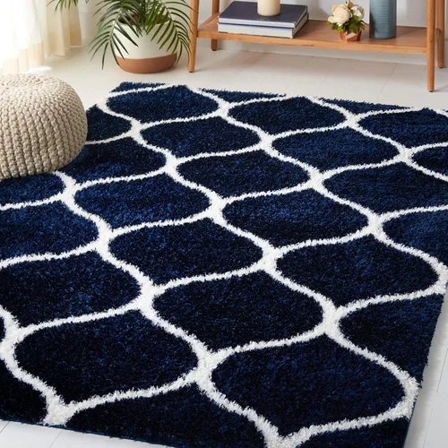 Miniatura 22 de SAFAVIEH Tahoe Shag Collection - Alfombra para pasillo, 2 x 9 pies, color beige y blanco, diseño de enrejado, no desprende pelusa y de fácil