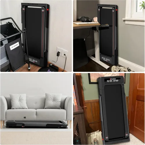 Miniatura 5 de SubSun Foldable Treadmill for Home, Portable Walking Pad with Handle, Manuall/Auto/No Incline, 2.5HP Treadmill with 265 Lbs, Black/White