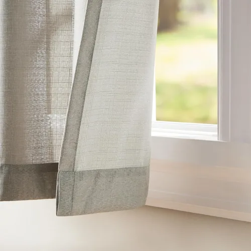 Miniatura 2 de Exclusive Home Loha - Par de paneles de cortinas de lino con ojales, 54 x 63 pulgadas, color beige