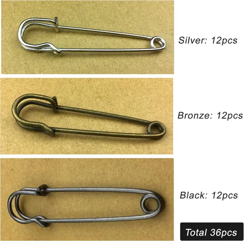 Miniatura 2 de IRIIRIO 36 pasadores de seguridad extra grandes de 4 pulgadas/3.937 in, pasadores de acero de bloqueo de resorte para mantas, manualidades, faldas